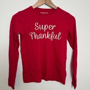 Crewcuts J. Crew Shirt Youth L "Super Thankful" Long Sleeve Thanksgiving Holiday